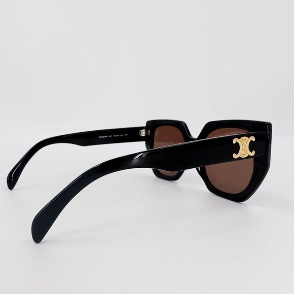 Celine Triomphe Logo Acetate Butterfly Sunglasses Black Brown - Picture 6 of 14